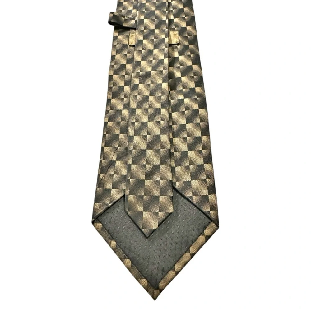 J. Ferrar Brown/Black 100% Silk Tie